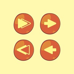 orange cartoon button icon