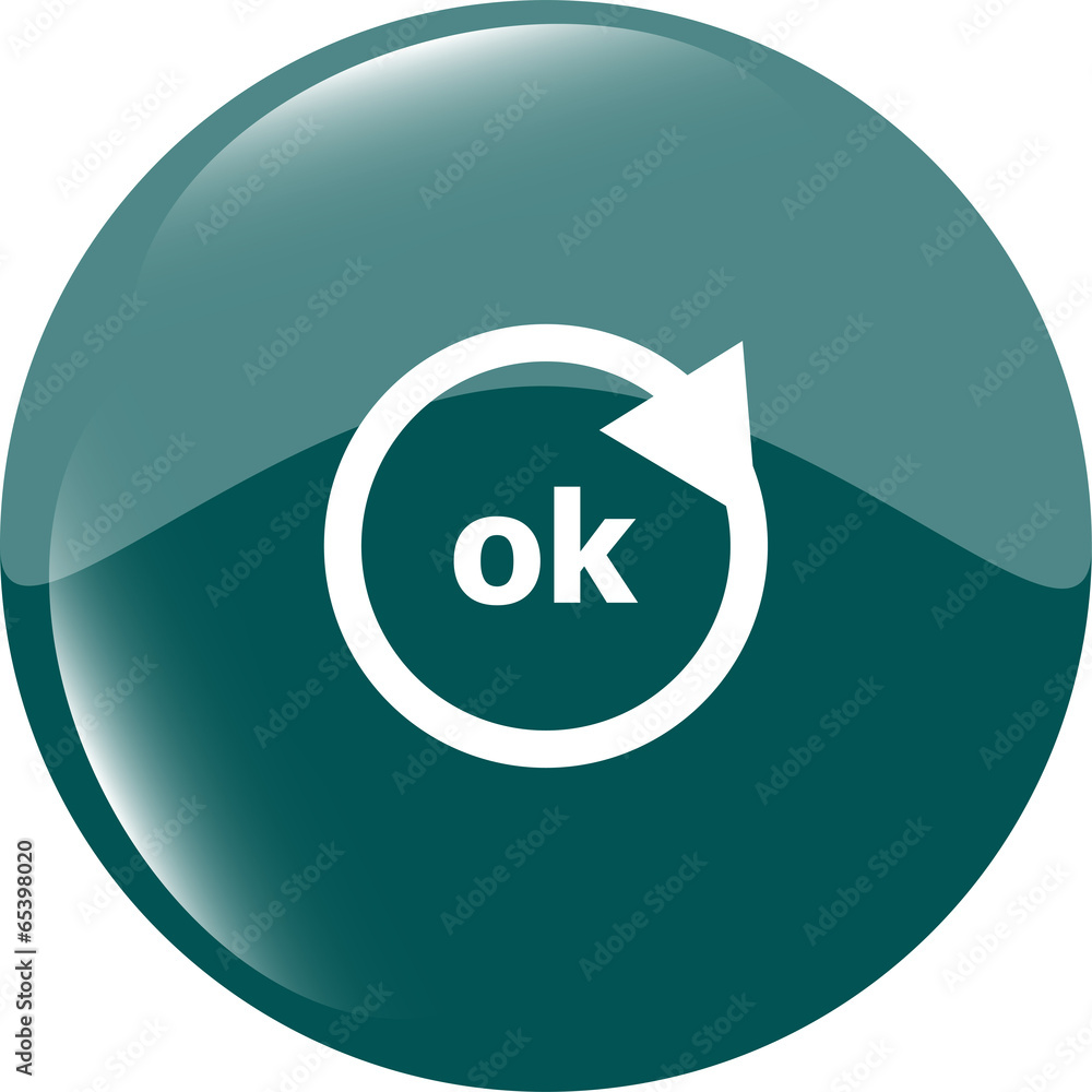 Poster ok word on sign web icon. web button