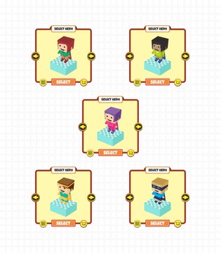 hero character option game assets element