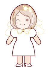 ウエディングドレスの女の子