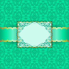 Greeting card in green colors