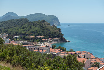 Naklejka na ściany i meble Panoramic view of coastline near Petrovac, Montenegro.