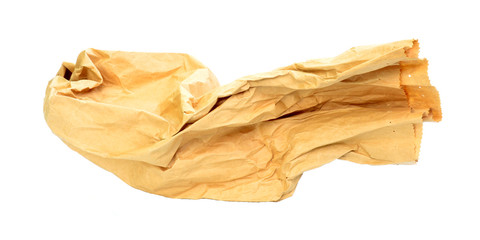 Fototapeta na wymiar Brown paper bag isolated on whit