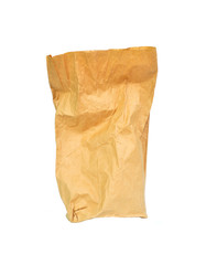 Brown paper bag isolated on white