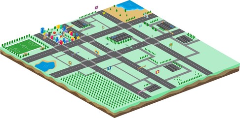 game assets isometric city cartoon landscape view