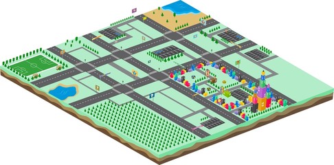 game assets isometric city cartoon landscape view