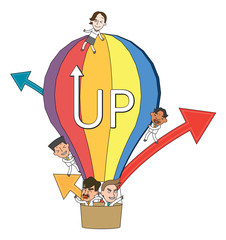 Funny line character illustration Business Story series