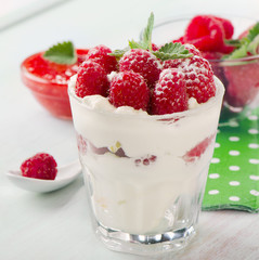 Delicious dessert with fresh berries