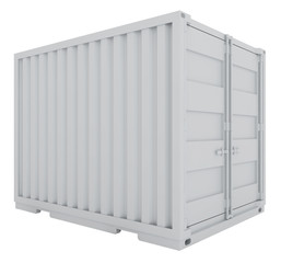 white freight container