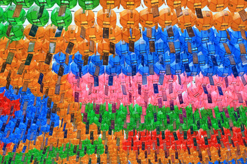 Fototapeta premium colorful paper lanterns at Jogyesa temple in Seoul, South Korea
