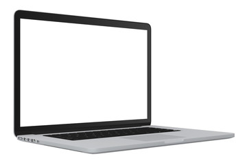 Laptop with blank white screen © mirexon