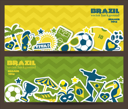 Brazil background. Set of banners.