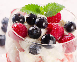 Delicious dessert with fresh berries
