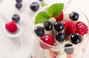 Dessert with berries