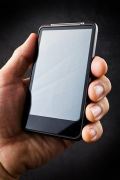 Hand with mobile smart phone
