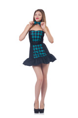 Young pretty woman isolated on white