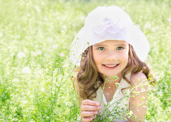 Portrait of adorable smiling little girl