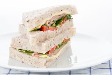 sandwich ham and cheddar gaba bread-soft bread