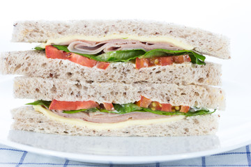 sandwich ham and cheddar gaba bread-soft bread