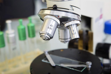 Microscope. Laboratory concept.