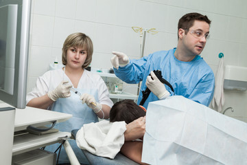 Examination in endoscope room