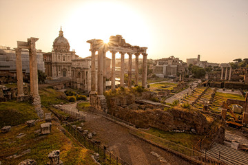 Naklejka na ściany i meble Famous Roman ruins in Rome, Capital city of Italy