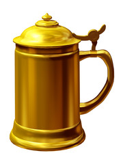 Beer stein in gold