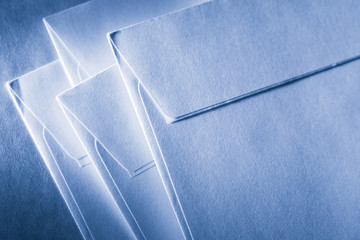 Blank blue envelopes