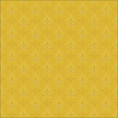 Background wallpaper flowers vector seamless golden.
