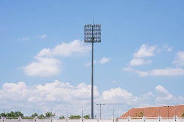 Telephone pole with clear blue sky