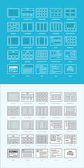 Set of website wireframes