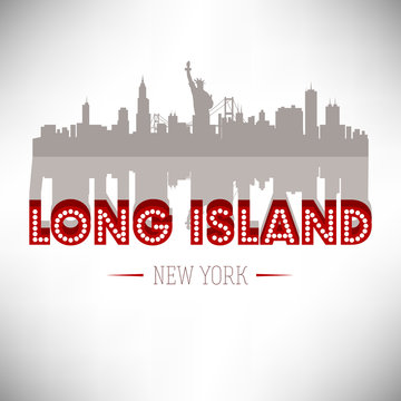 Long Island USA skyline silhouette vector design.