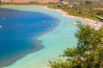 Fototapeta na wymiar Freshwater lake in village Kavros in Crete island, Greece