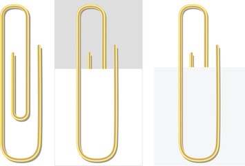 Gradient Mesh Vector of Paper Clip in gold color on White