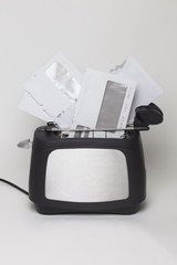 Toaster with bills