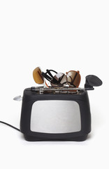 Toaster with sunglasses