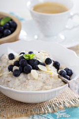 Barley porridge in a bowl