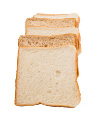 Whole Wheat Bread and Sandwich Bread Over White Background