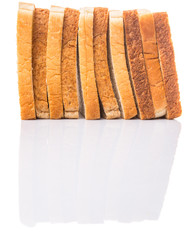 Whole Wheat Bread and Sandwich Bread Over White Background