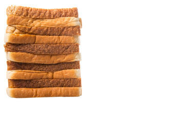 Whole Wheat Bread and Sandwich Bread Over White Background