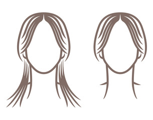 Woman head - different hairstyle