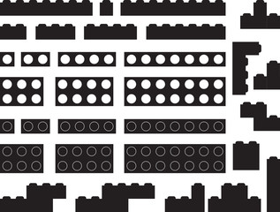 Obraz premium blocks pieces illustrated on white