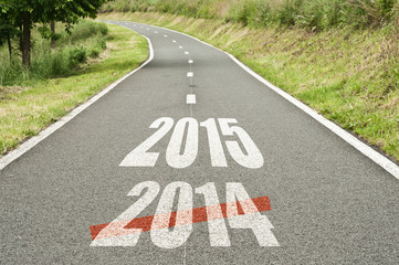 route de campagne concept changement d'ann&eacute;e