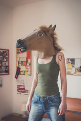 mask horse lesbian woman