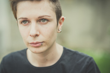 Fototapeta premium young lesbian stylish hair style woman