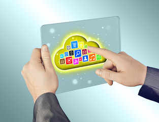 Cloud computing touchscreen interface