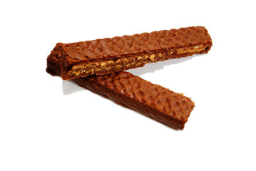 Two Chocolate Covered Wafers with Peanut Butter