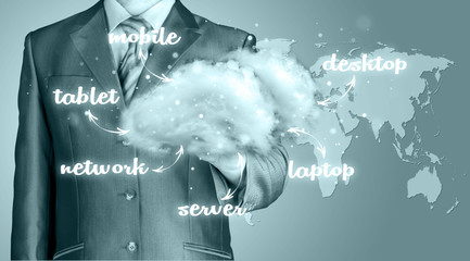 Cloud computing, technology connectivity concept