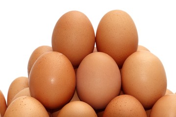 eier stapel bio, hintergrund weiss