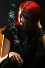 Beautiful girl smoking